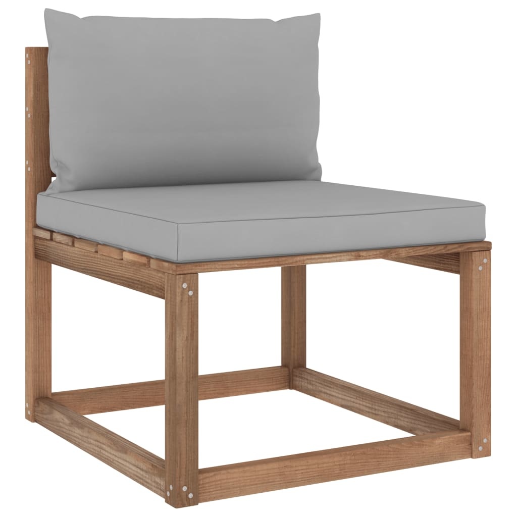 VidaXL 5-delige Loungeset pallet met kussens geïmpregneerd grenenhout
