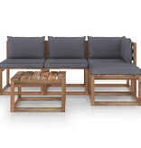 VidaXL 5-delige Loungeset pallet met kussens geïmpregneerd grenenhout