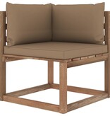 VidaXL 4-delige Loungeset pallet met kussens geïmpregneerd grenenhout