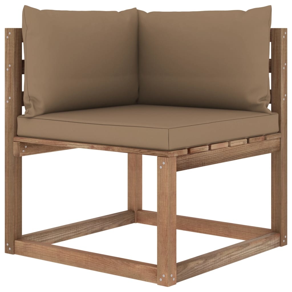 VidaXL 4-delige Loungeset pallet met kussens geïmpregneerd grenenhout