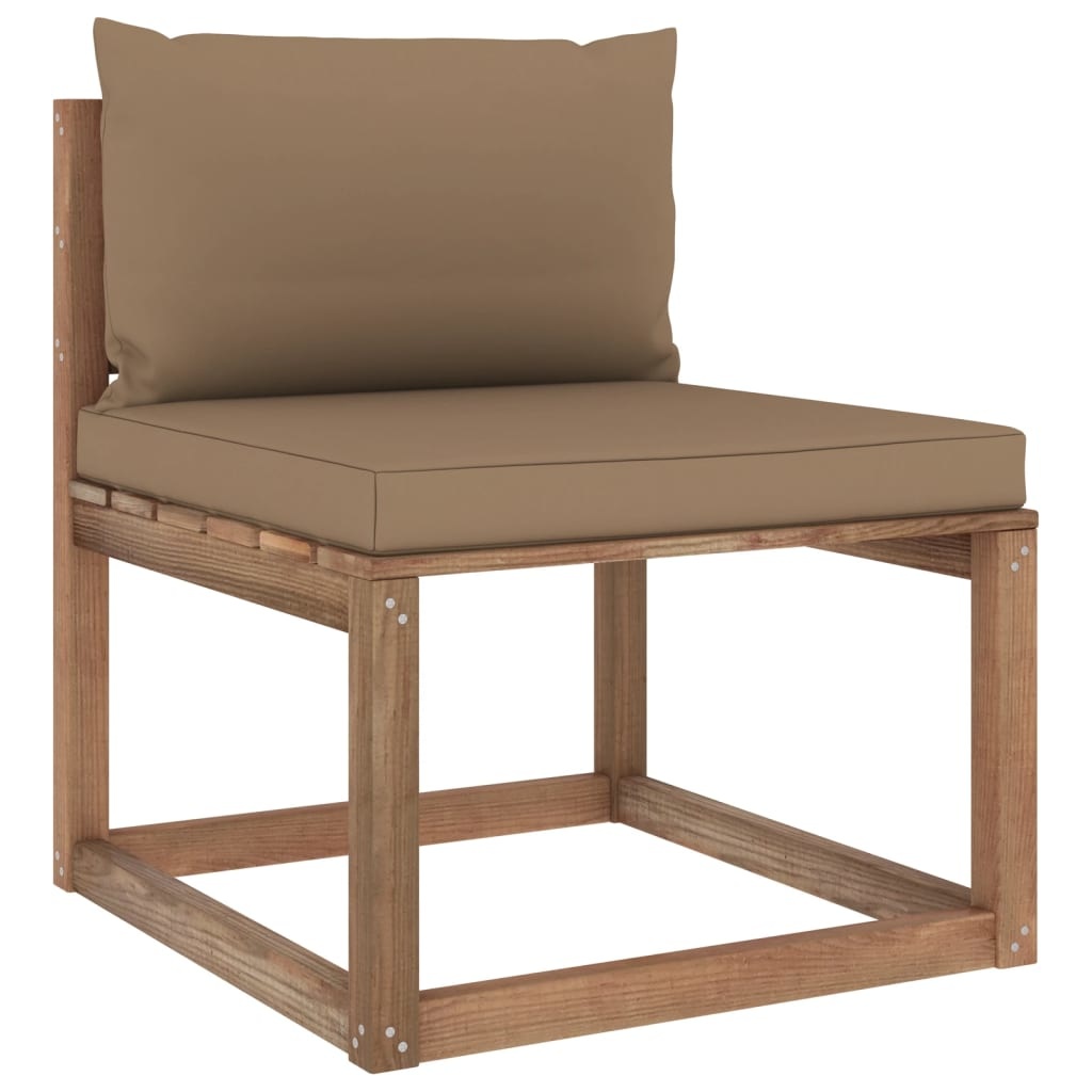 VidaXL 4-delige Loungeset pallet met kussens geïmpregneerd grenenhout