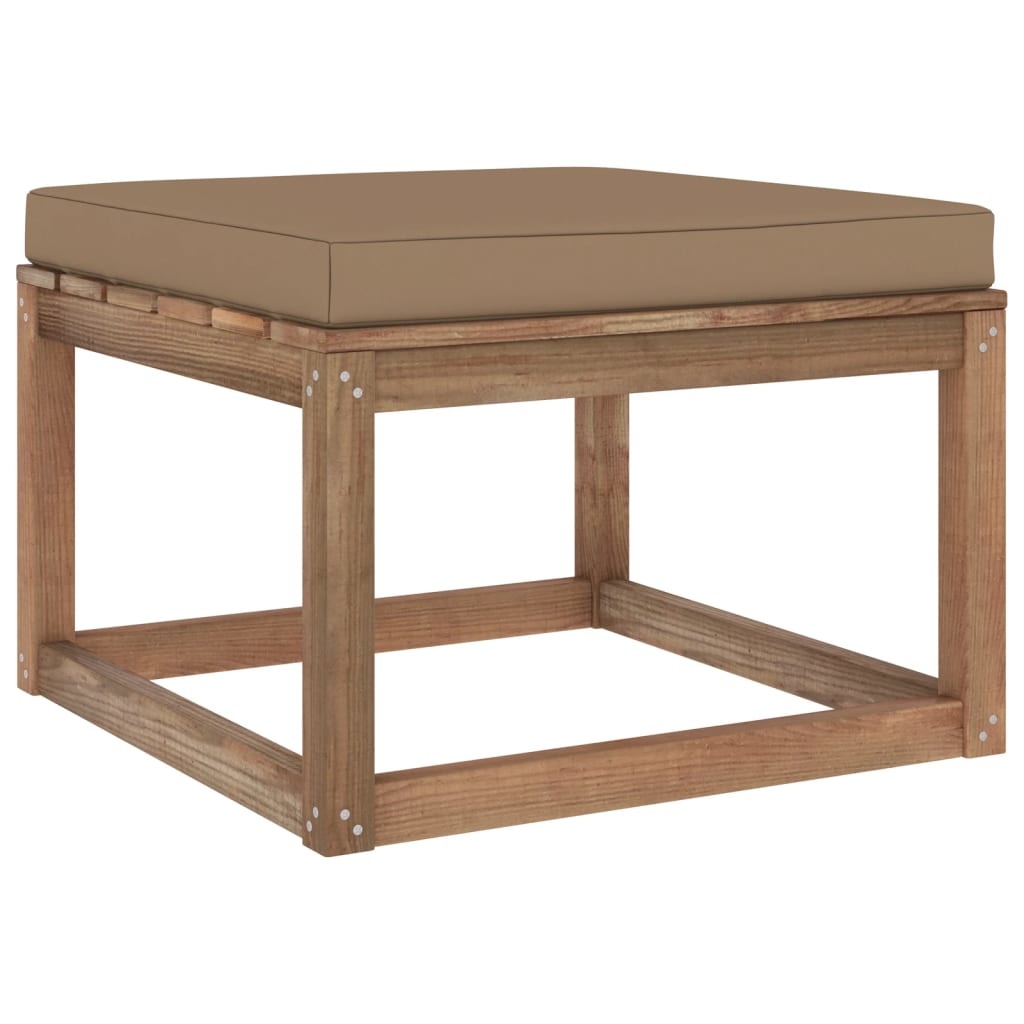 VidaXL 4-delige Loungeset pallet met kussens geïmpregneerd grenenhout
