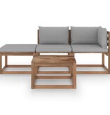 VidaXL 4-delige Loungeset pallet met kussens geïmpregneerd grenenhout