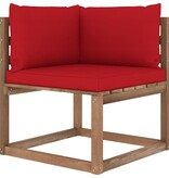 VidaXL 3-delige Loungeset pallet met kussens geïmpregneerd grenenhout
