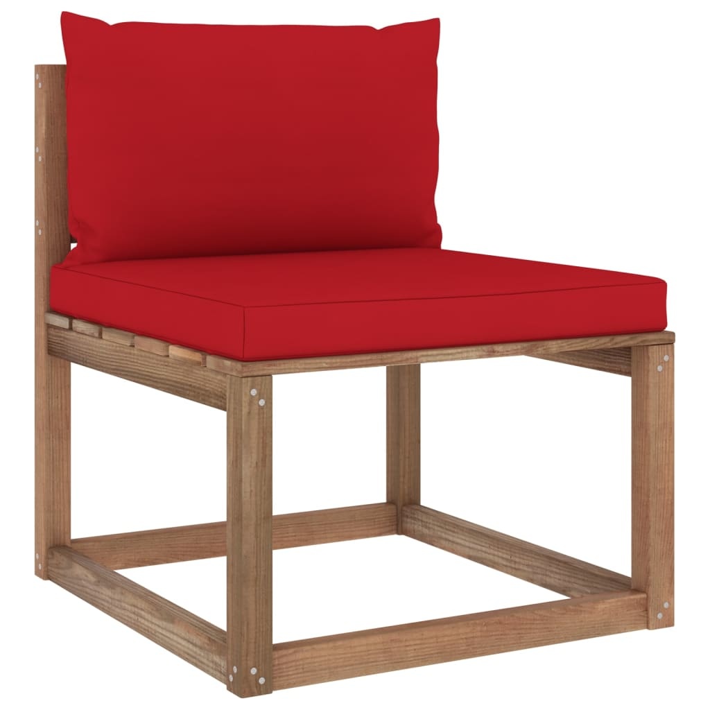 VidaXL 3-delige Loungeset pallet met kussens geïmpregneerd grenenhout
