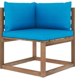 VidaXL 3-delige Loungeset pallet met kussens geïmpregneerd grenenhout