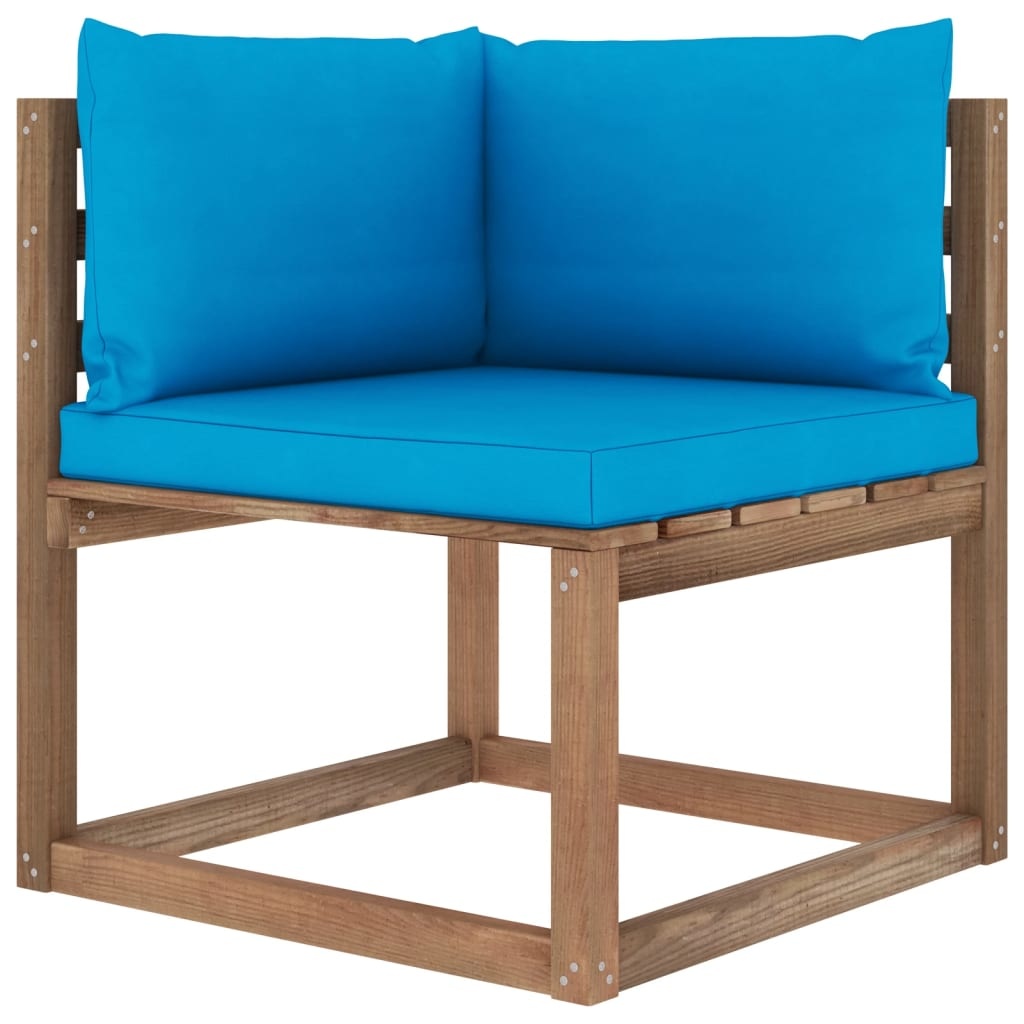 VidaXL 3-delige Loungeset pallet met kussens geïmpregneerd grenenhout