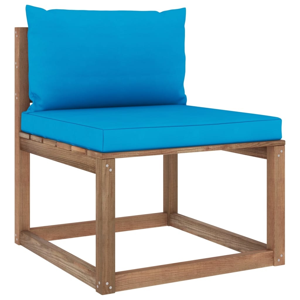 VidaXL 3-delige Loungeset pallet met kussens geïmpregneerd grenenhout