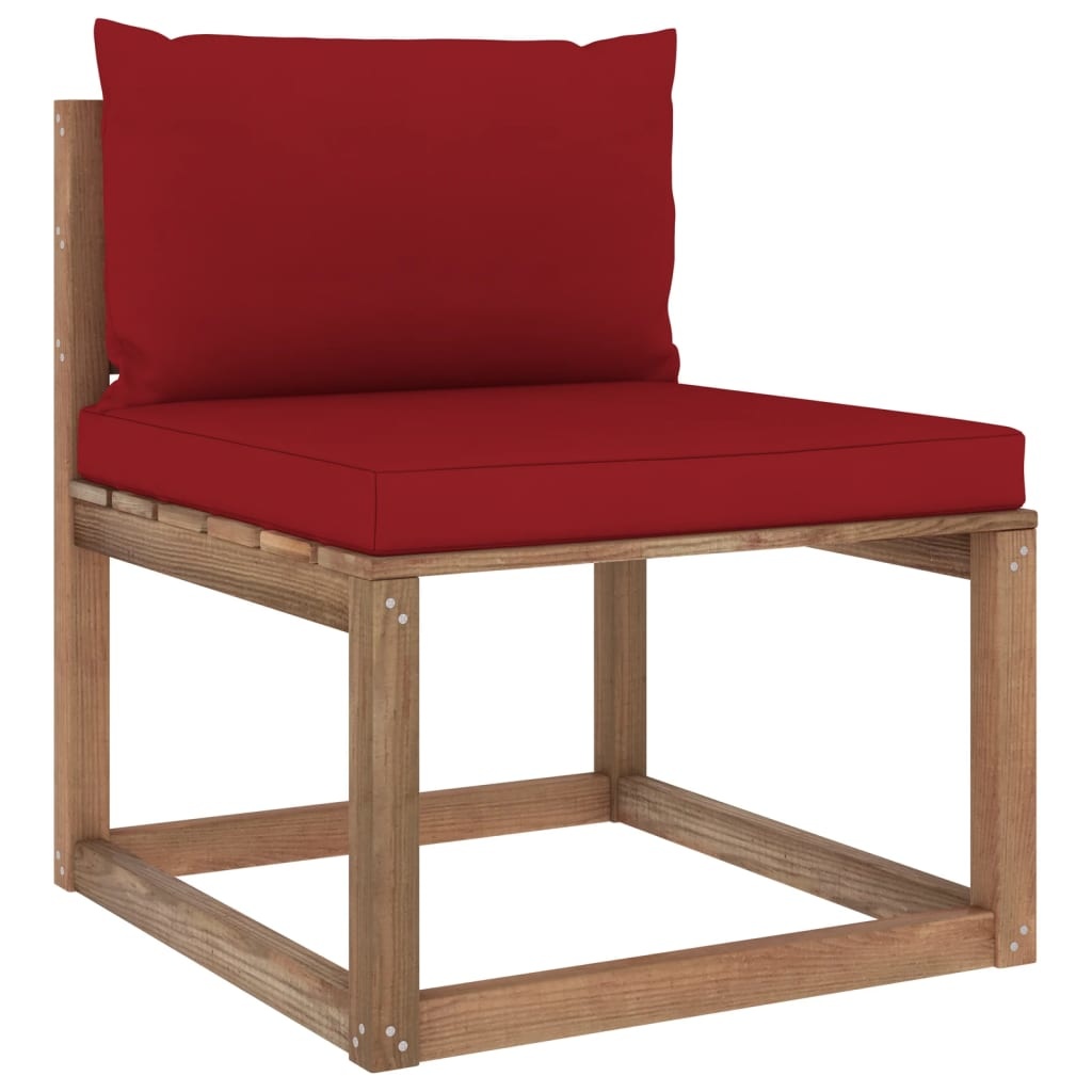 VidaXL 3-delige Loungeset pallet met kussens geïmpregneerd grenenhout