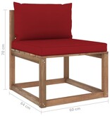 VidaXL 3-delige Loungeset pallet met kussens geïmpregneerd grenenhout