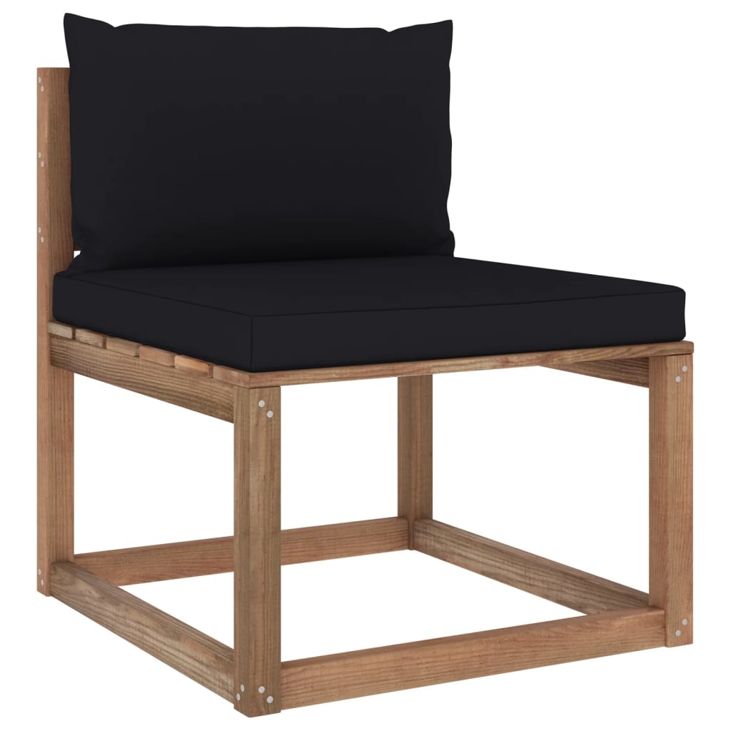 VidaXL 3-delige Loungeset pallet met kussens geïmpregneerd grenenhout