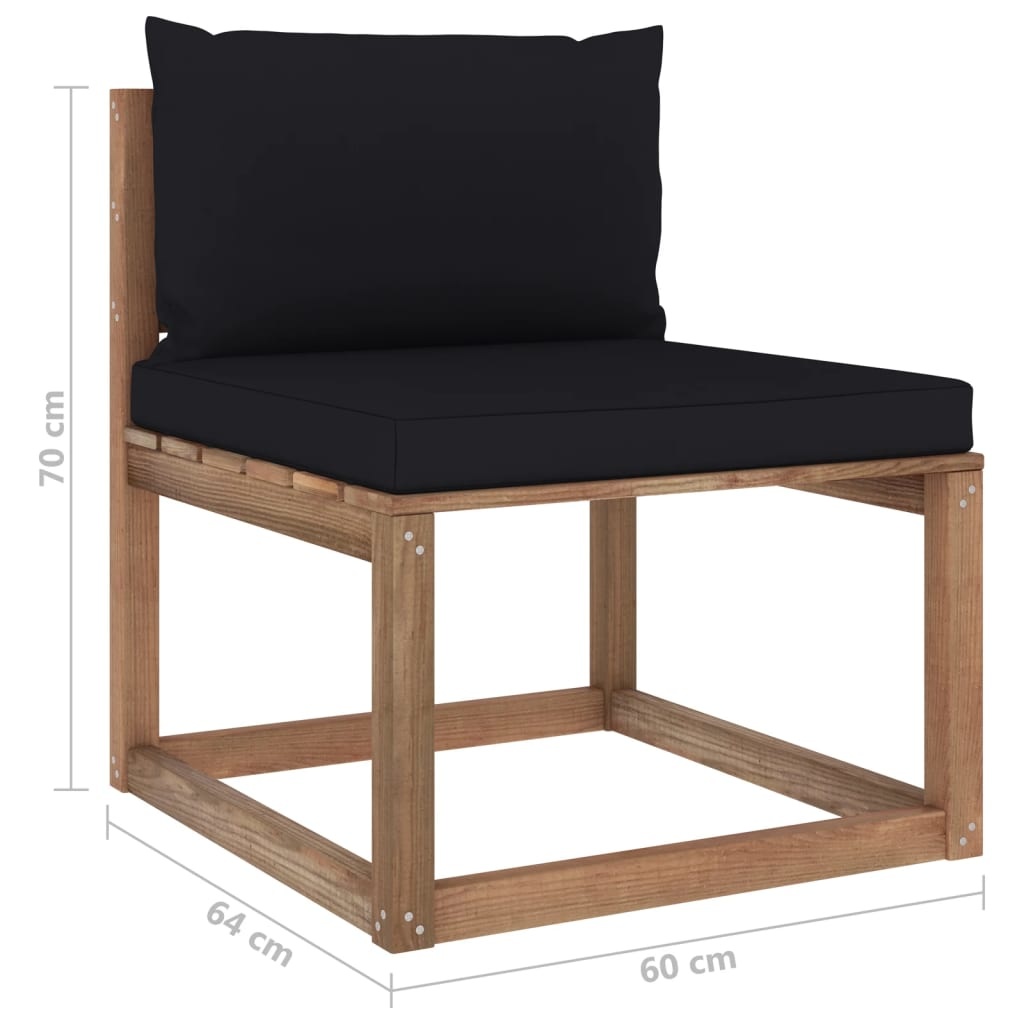 VidaXL 3-delige Loungeset pallet met kussens geïmpregneerd grenenhout
