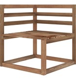 VidaXL Tuinbank 3-zits pallet met wijnrode kussens grenenhout