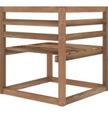 VidaXL Tuinbank 3-zits pallet met wijnrode kussens grenenhout