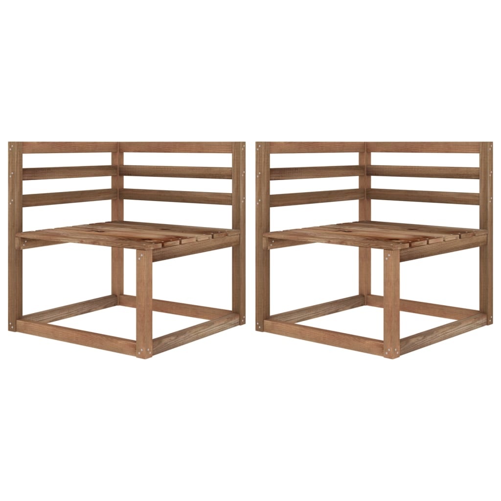VidaXL Tuinbank 2-zits pallet met groene kussens grenenhout