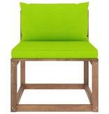 VidaXL Tuinmiddenbank met heldergroene kussens pallet