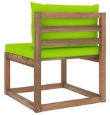 VidaXL Tuinmiddenbank met heldergroene kussens pallet