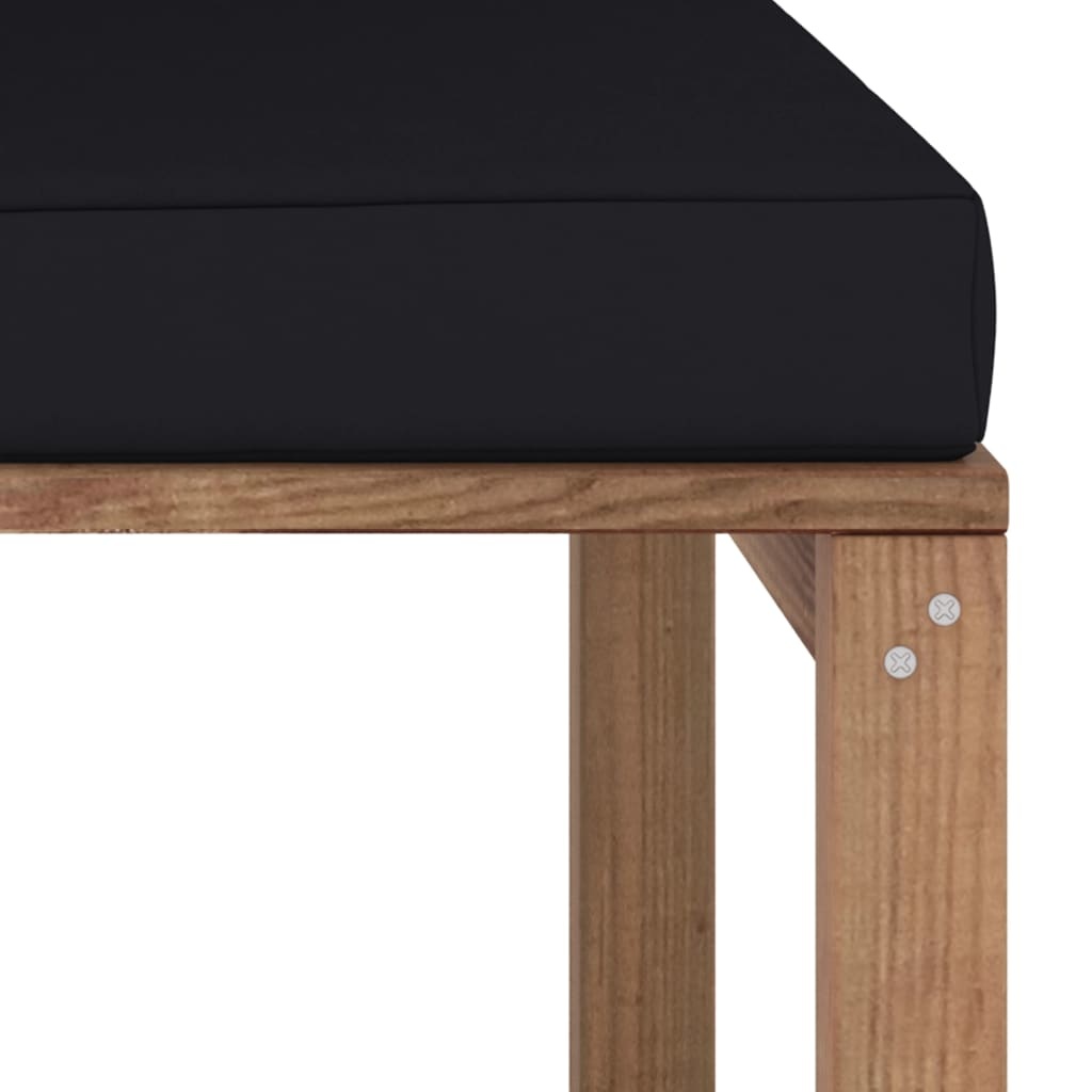 VidaXL Tuinmiddenbank met zwarte kussens pallet