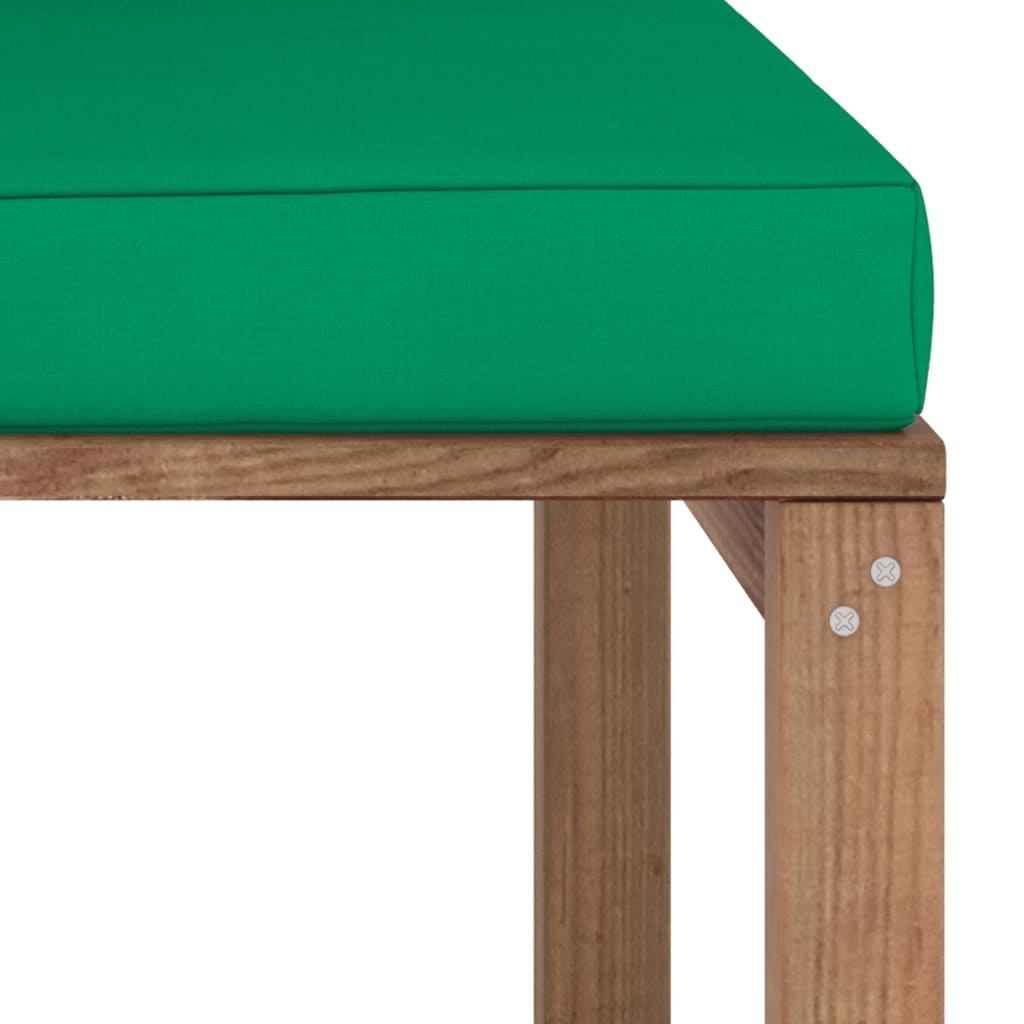 VidaXL Tuinmiddenbank met groene kussens pallet