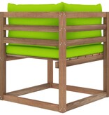 VidaXL Tuinhoekbank met heldergroene kussens pallet