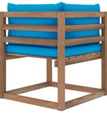 VidaXL Tuinhoekbank met lichtblauwe kussens pallet
