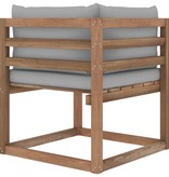 VidaXL Tuinhoekbank met grijze kussens pallet
