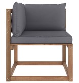 VidaXL Tuinhoekbank met antracietkleurige kussens pallet