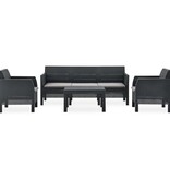 VidaXL 4-delige Loungeset met kussens PP antracietkleurig