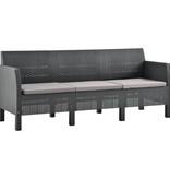 VidaXL 4-delige Loungeset met kussens PP antracietkleurig