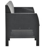VidaXL 4-delige Loungeset met kussens PP antracietkleurig