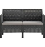 VidaXL 4-delige Loungeset met kussens PP antracietkleurig