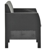 VidaXL 4-delige Loungeset met kussens PP antracietkleurig