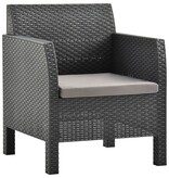 VidaXL 3-delige Loungeset met kussens PP antracietkleurig