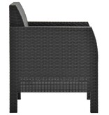 VidaXL 3-delige Loungeset met kussens PP antracietkleurig
