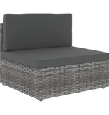 vidaXL 8-delige Loungeset met kussens poly rattan grijs