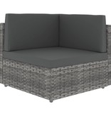 vidaXL 8-delige Loungeset met kussens poly rattan grijs