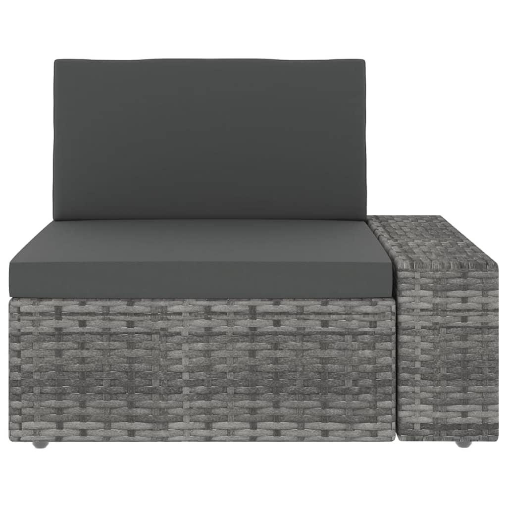 vidaXL 9-delige Loungeset met kussens poly rattan grijs