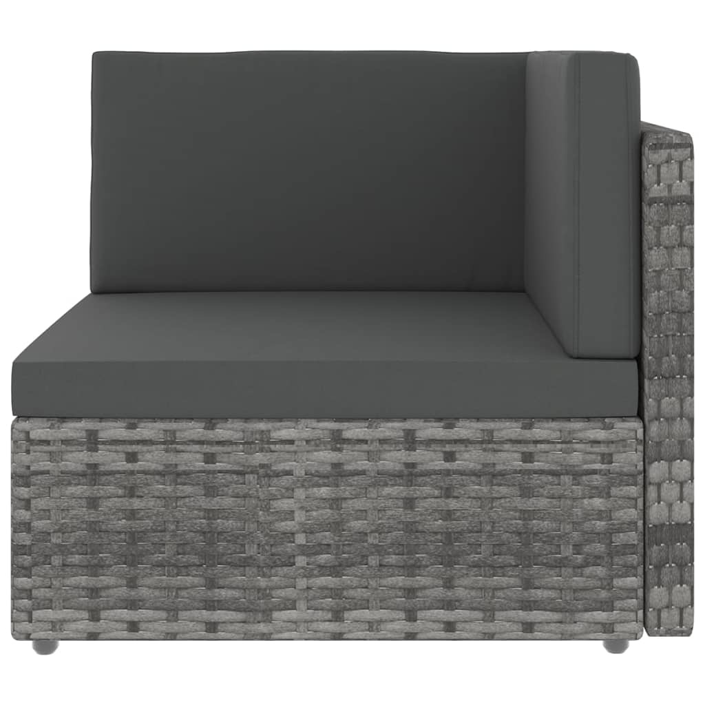 VidaXL 4-delige Loungeset met kussens poly rattan grijs