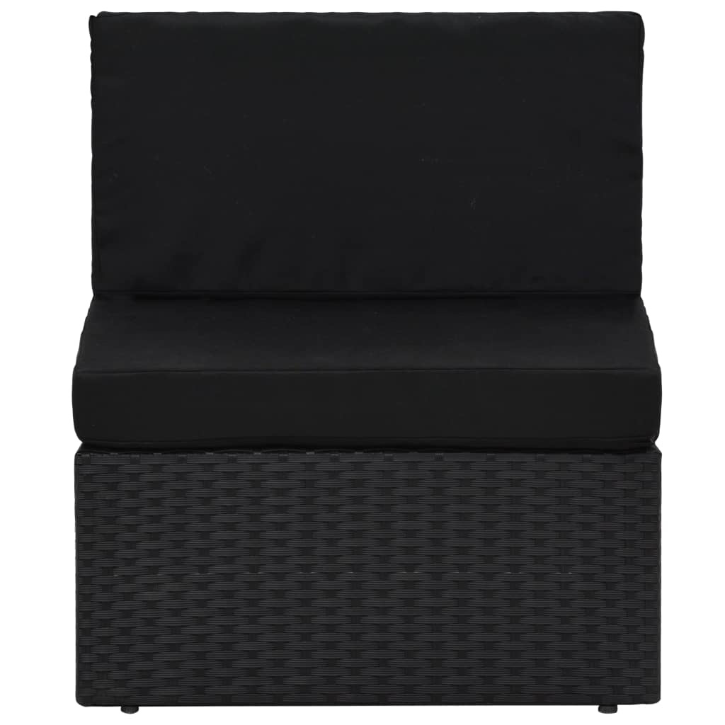 VidaXL 14-delige Loungeset met kussens poly rattan zwart