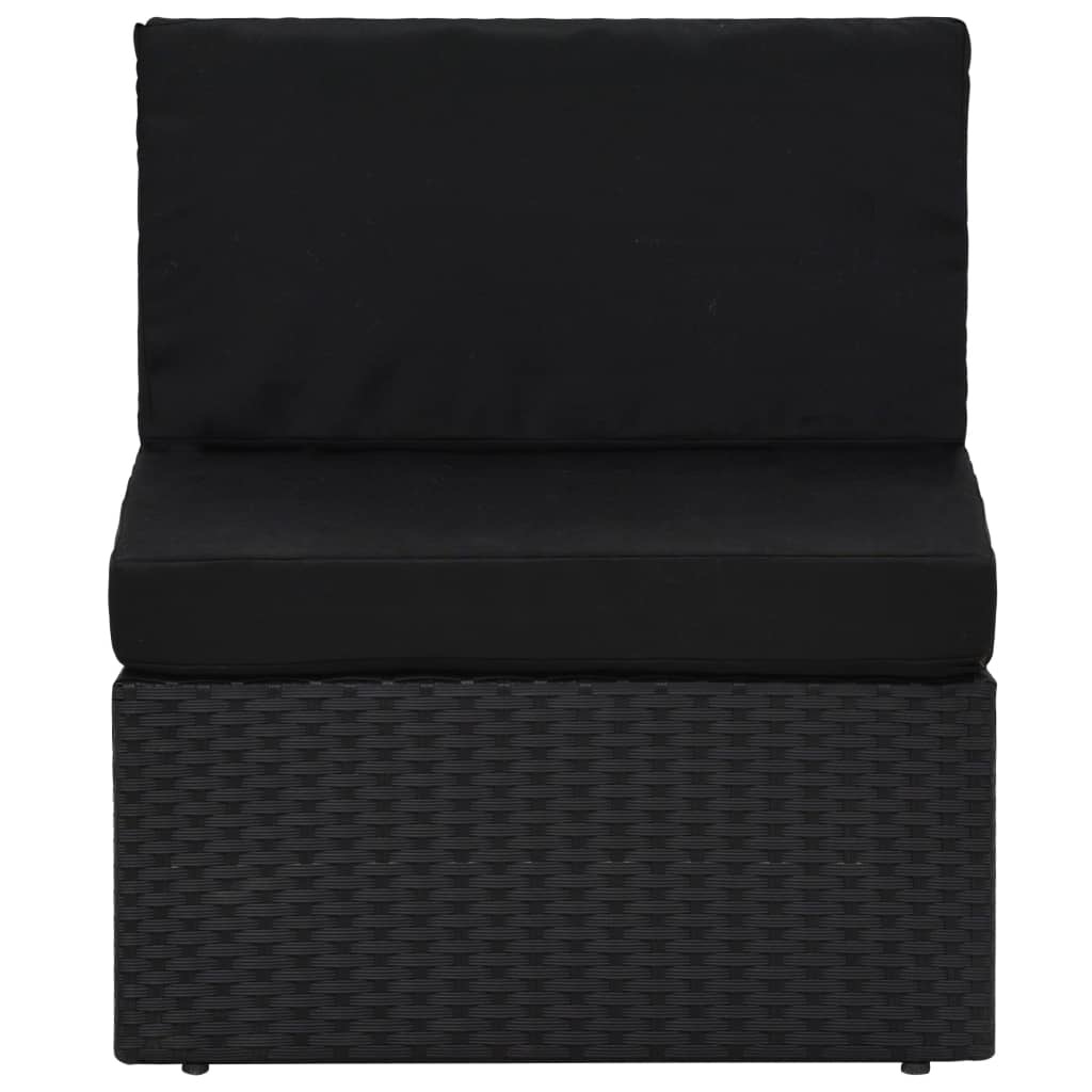 VidaXL 8-delige Loungeset met kussens poly rattan zwart