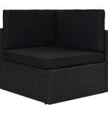 vidaXL 8-delige Loungeset met kussens poly rattan zwart