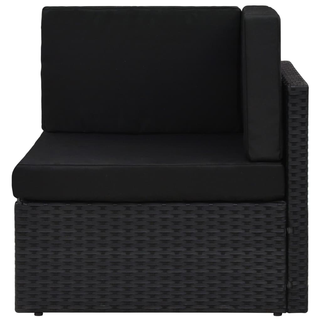 vidaXL 8-delige Loungeset met kussens poly rattan zwart