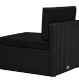 vidaXL 4-delige Loungeset met kussens poly rattan zwart