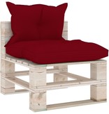 VidaXL Tuinmiddenbank met kussens pallet grenenhout