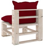 VidaXL Tuinmiddenbank met kussens pallet grenenhout