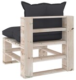 VidaXL Tuinmiddenbank met kussens pallet grenenhout