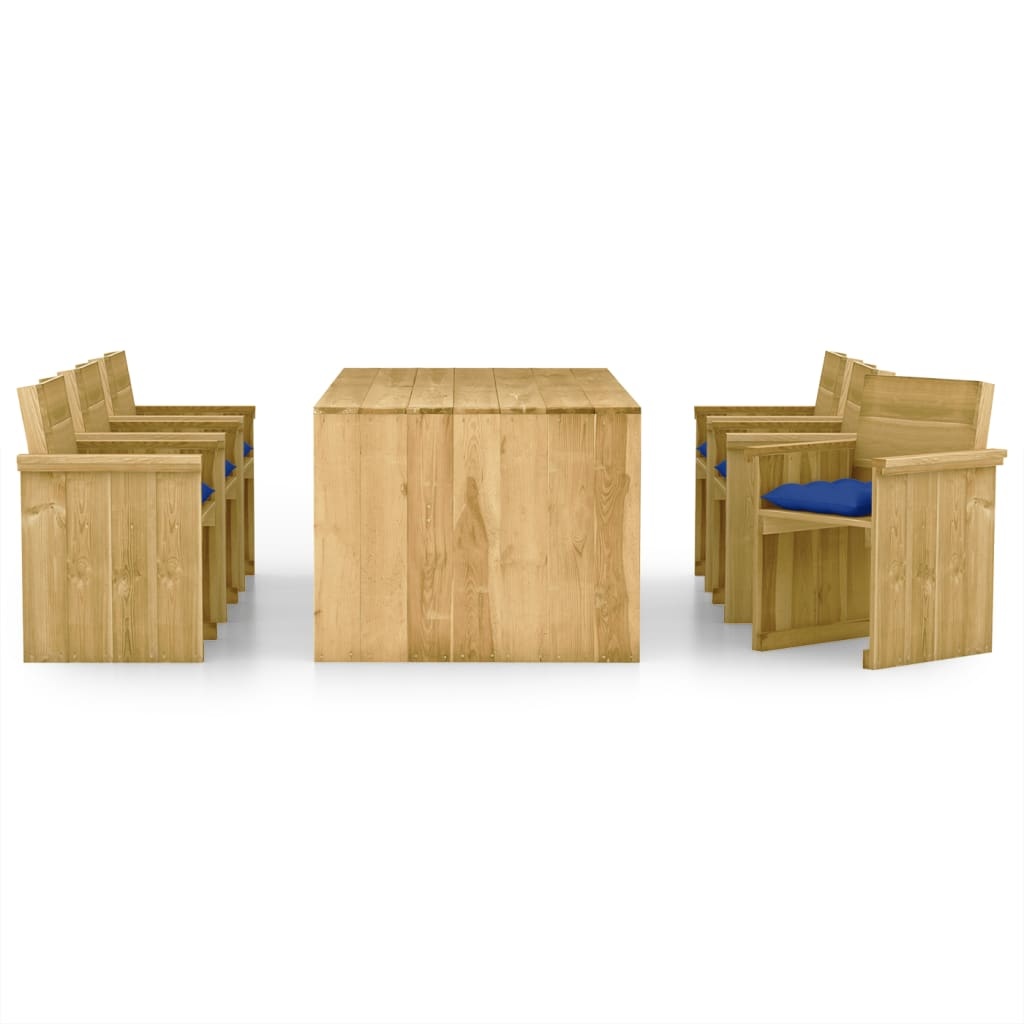 VidaXL 7-delige Tuinset met kussens geïmpregneerd grenenhout
