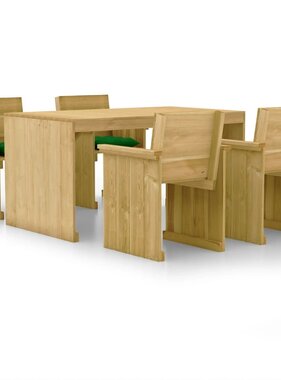 VidaXL 5-delige Tuinset met kussens geïmpregneerd grenenhout