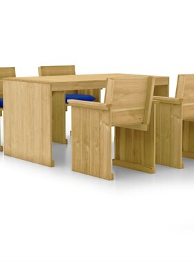 VidaXL 5-delige Tuinset met kussens geïmpregneerd grenenhout