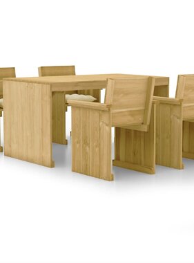 VidaXL 5-delige Tuinset met kussens geïmpregneerd grenenhout